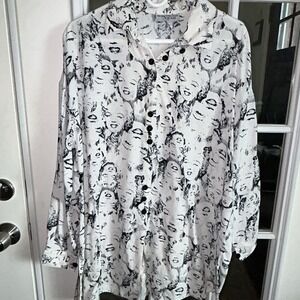 Vintage Kensington Square Marilyn Monrore All-Over Print Button Up Shirt Large